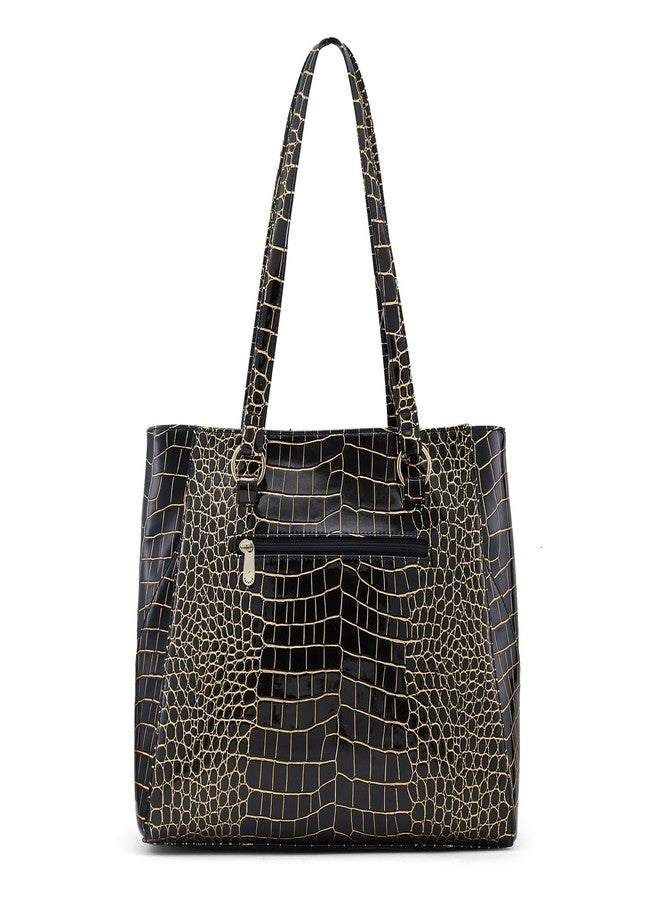 كابريس حقيبة كابريس ميراندا الكبيرة | حقيبة يد أنيقة للنساء | حقيبة واسعة ومتعددة الاستخدامات للمكتب والاستخدام اليومي | إغلاق بسحاب (أسود) - Image 2